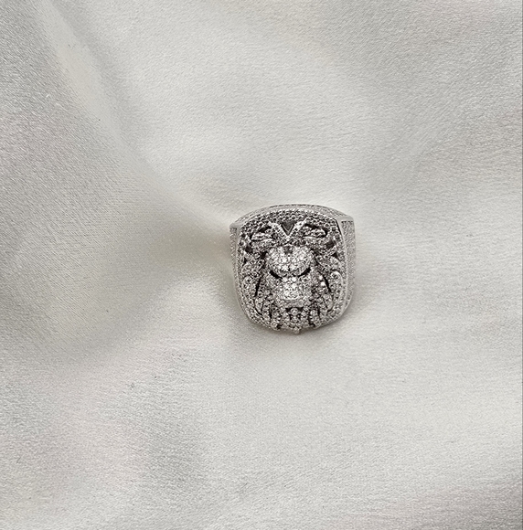 Sterling Silver Moissanite Lion Ring